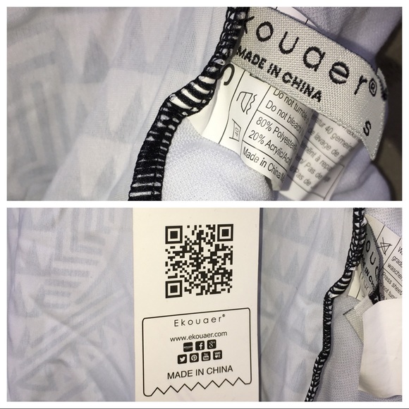 Ekouaer Geometric Print One Piece Bathing Suit S - Picture 8 of 8